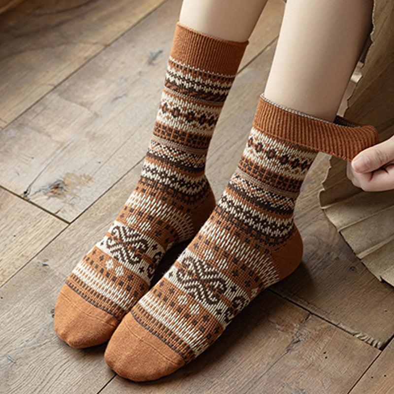 Warme Gebreide Wintersokken met Scandinavisch Patroon-3