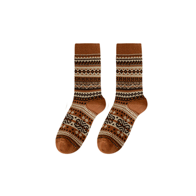 Warme Gebreide Wintersokken met Scandinavisch Patroon-9