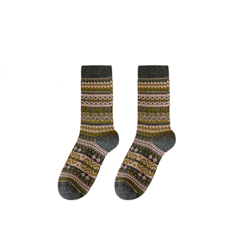 Warme Gebreide Wintersokken met Scandinavisch Patroon-10