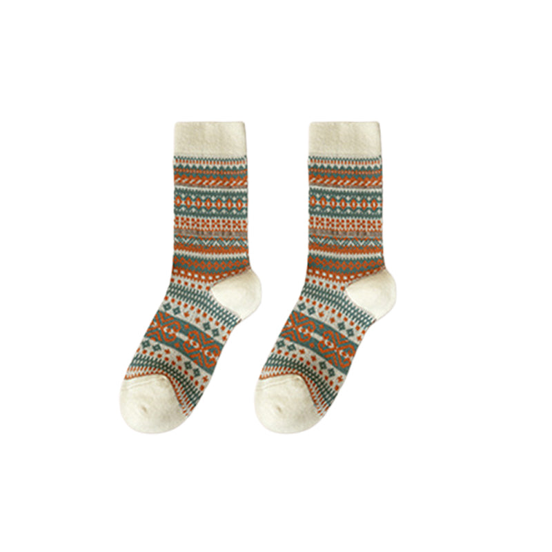 Warme Gebreide Wintersokken met Scandinavisch Patroon-11