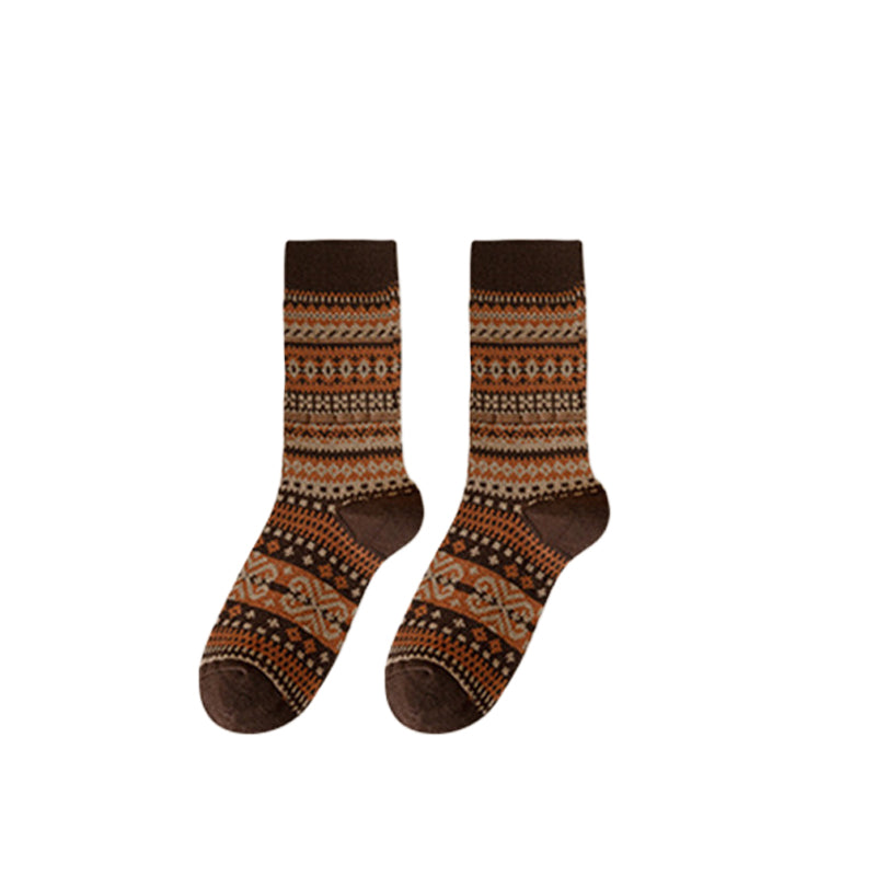 Warme Gebreide Wintersokken met Scandinavisch Patroon-12