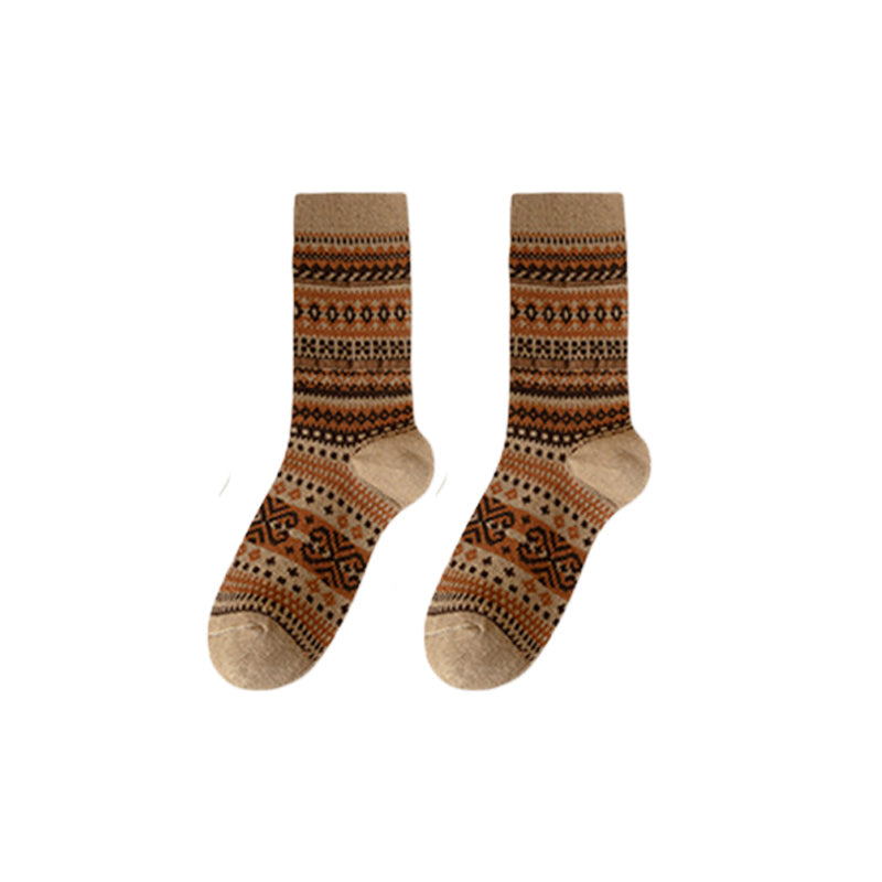 Warme Gebreide Wintersokken met Scandinavisch Patroon-13