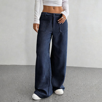 Дамски ежедневни панталони с широки крачоли👖