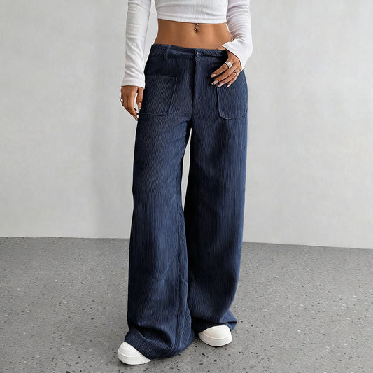 Дамски ежедневни панталони с широки крачоли👖