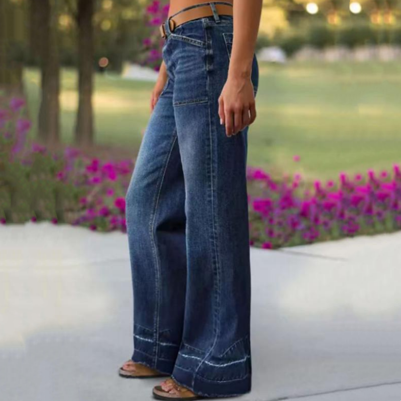 Vintage Jeans met Wijde Pijpen en Opgestikte Zakken-2