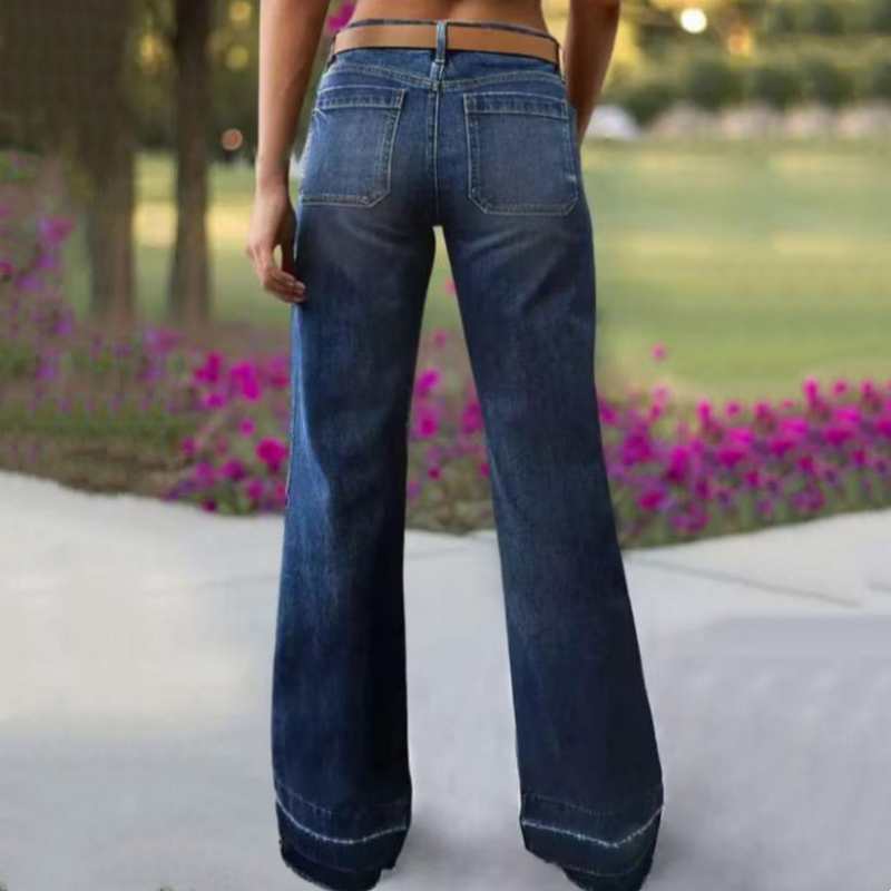 Vintage Jeans met Wijde Pijpen en Opgestikte Zakken-3