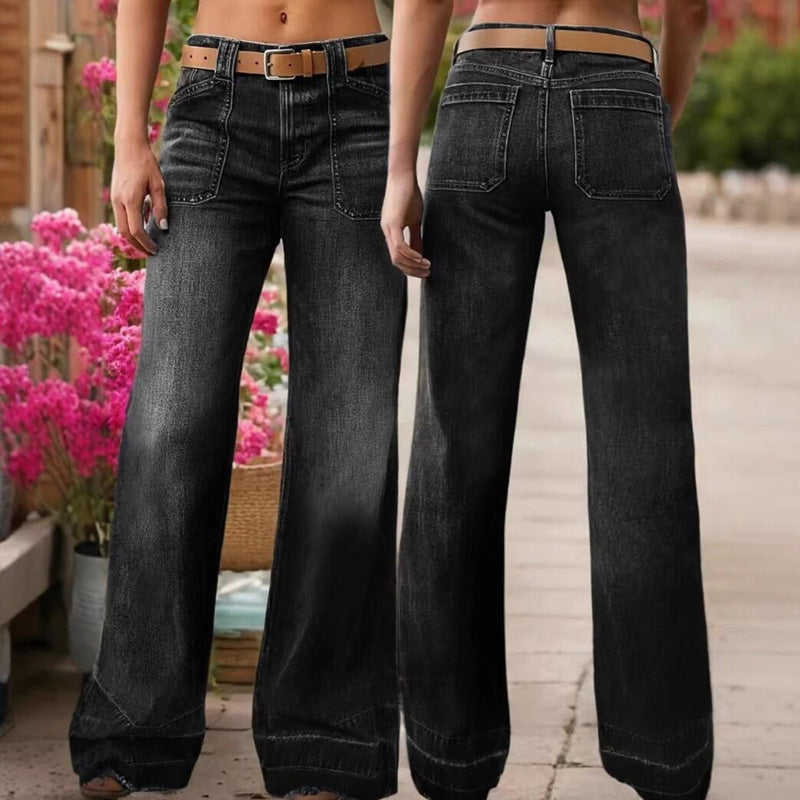 Vintage Jeans met Wijde Pijpen en Opgestikte Zakken-9
