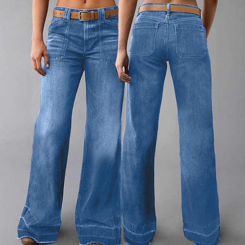 Vintage Jeans met Wijde Pijpen en Opgestikte Zakken-11
