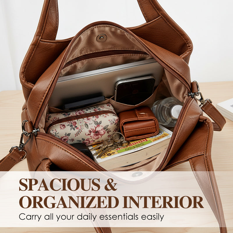 Zachte Crossbody Handtas met Handvat en Verstelbare Schouderriem-2