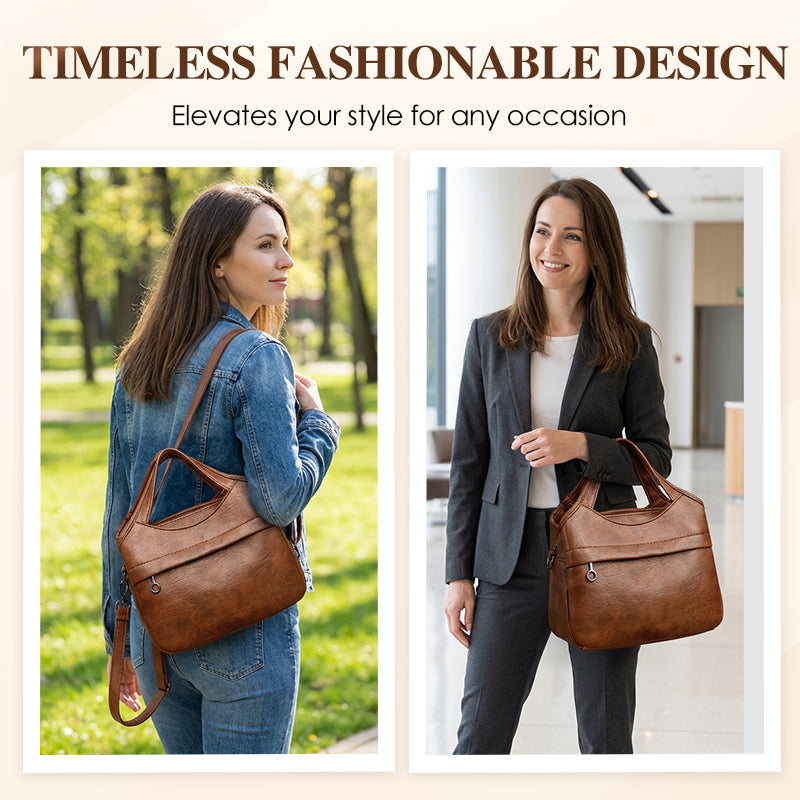 Zachte Crossbody Handtas met Handvat en Verstelbare Schouderriem-1