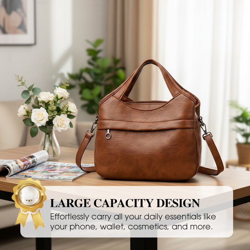 Zachte Crossbody Handtas met Handvat en Verstelbare Schouderriem-3