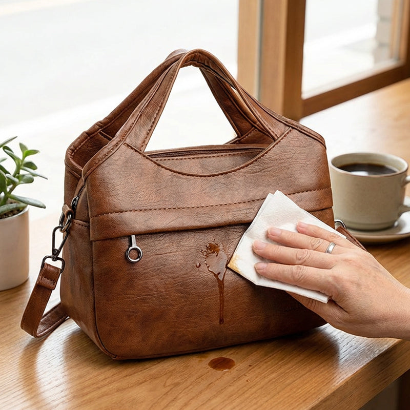 Zachte Crossbody Handtas met Handvat en Verstelbare Schouderriem-5