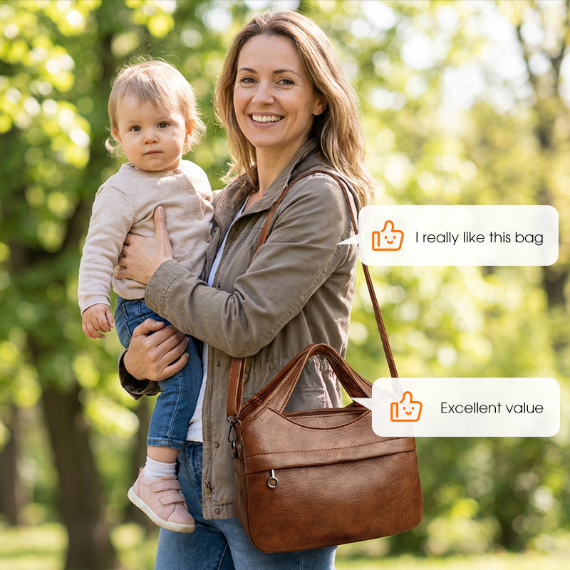 Zachte Crossbody Handtas met Handvat en Verstelbare Schouderriem-6