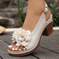 Дамски сандали с отворени пръсти и флорални мотиви