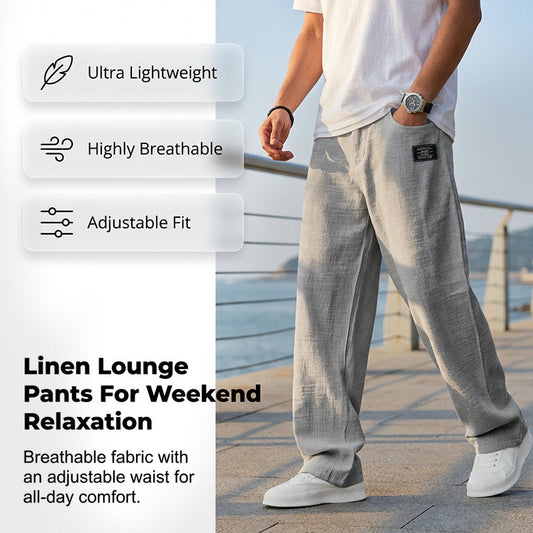 🔥 Мъжки панталони от памук и лен с широка кройка