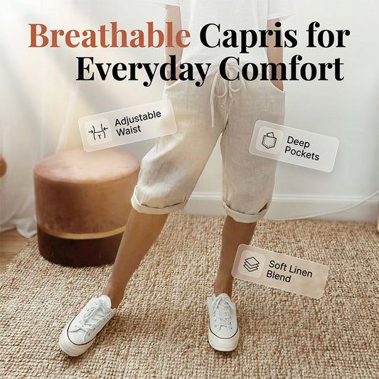 Широки панталони от памук и лен за жени