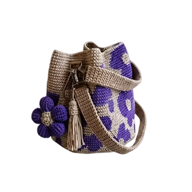 Boho Gehaakte Schoudertas met Bloemenmotief-10