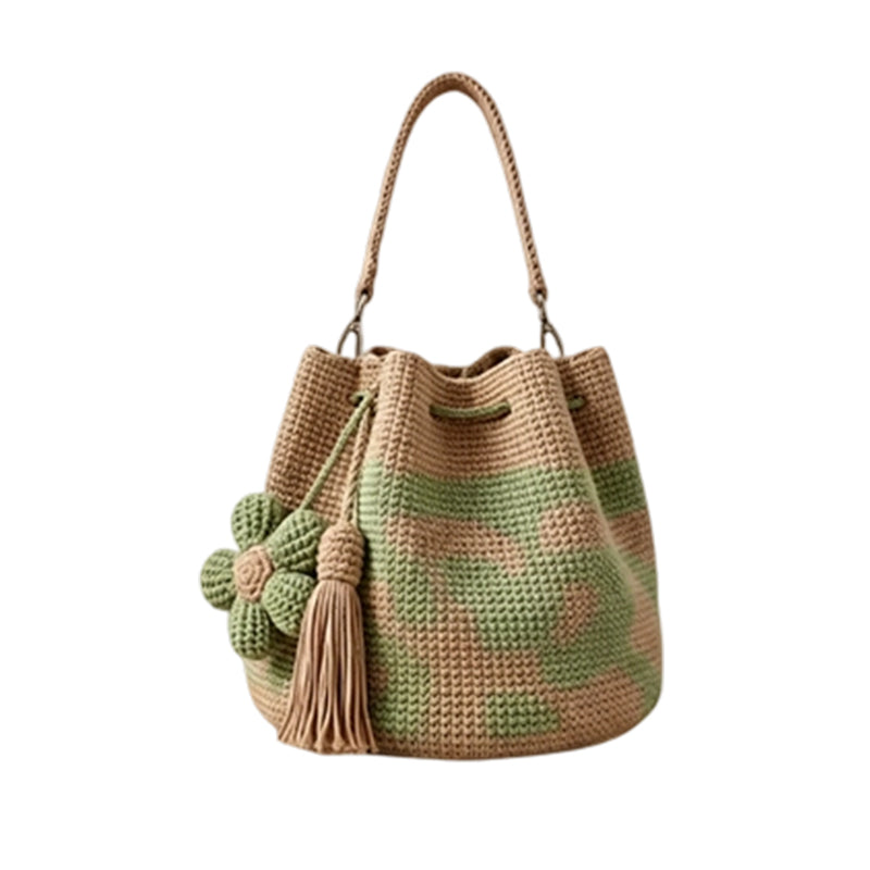Boho Gehaakte Schoudertas met Bloemenmotief-12