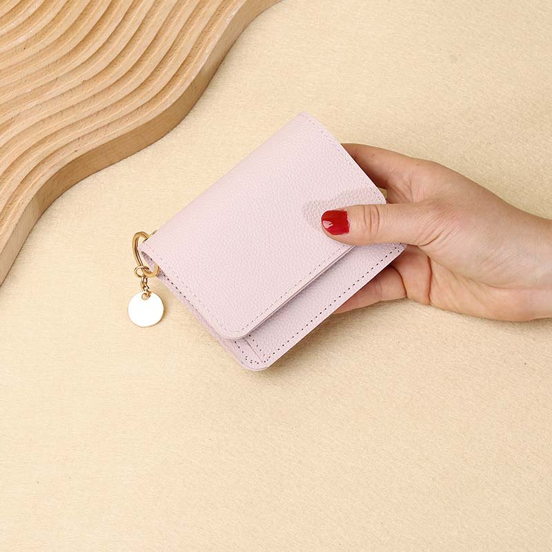Compacte Mini Portemonnee met Klep en Sleutelhanger-3