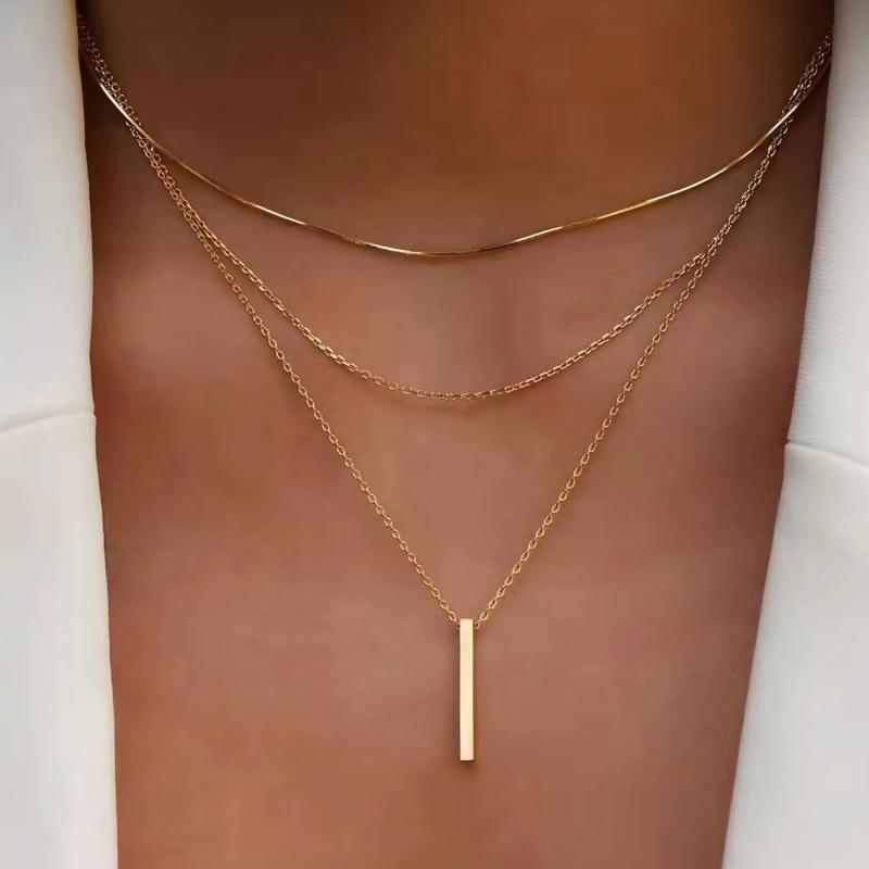 Gelaagde Ketting met Minimalistische Hanger-1