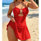 Costum de baie pentru femei cu decupaje și o stea de mare