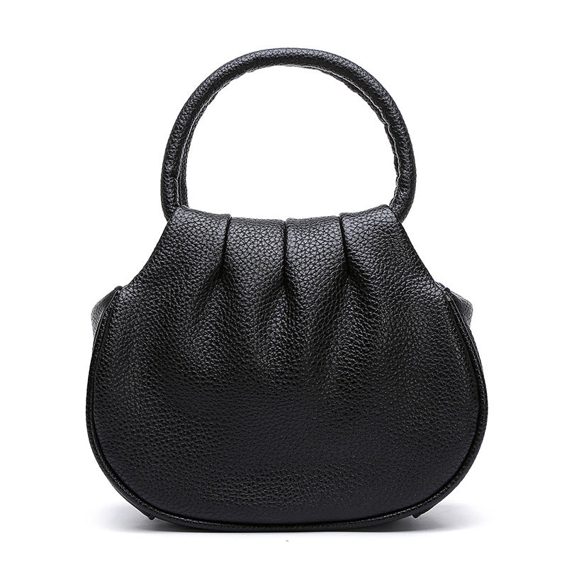 Elegante Geplooide Mini Handtas met Ronde Handvatten-11