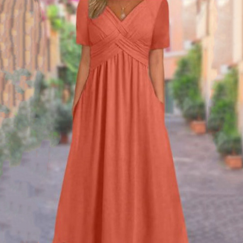 Elegante Midi-Jurk met V-Hals-6