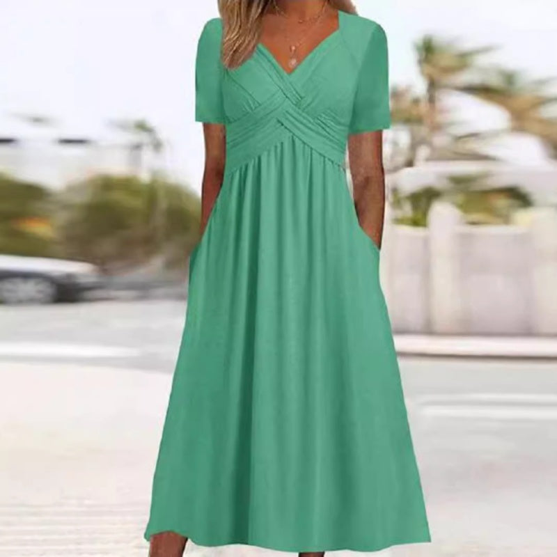 Elegante Midi-Jurk met V-Hals-10