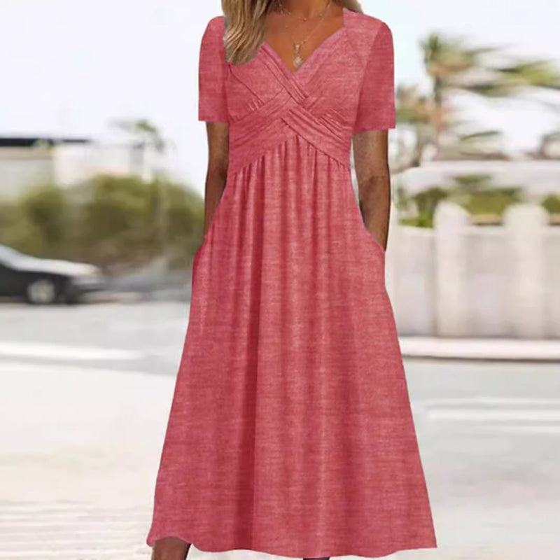 Elegante Midi-Jurk met V-Hals-12