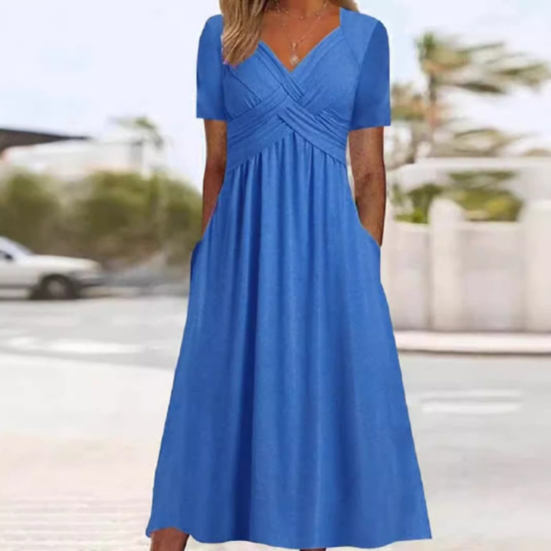 Elegante Midi-Jurk met V-Hals-13
