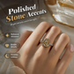 💍 Винтидж Арань Света Богородица Овална Кристална Пръстен