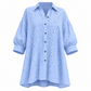 ✨ ✨ 👕 Блуза за жени с ажурена дантела, къси ръкави, ефект на изгоряло