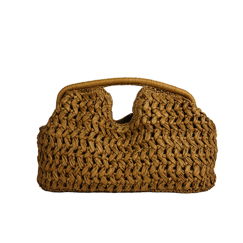 Handgeweven Stro Handtas met Gevlochten Design-9