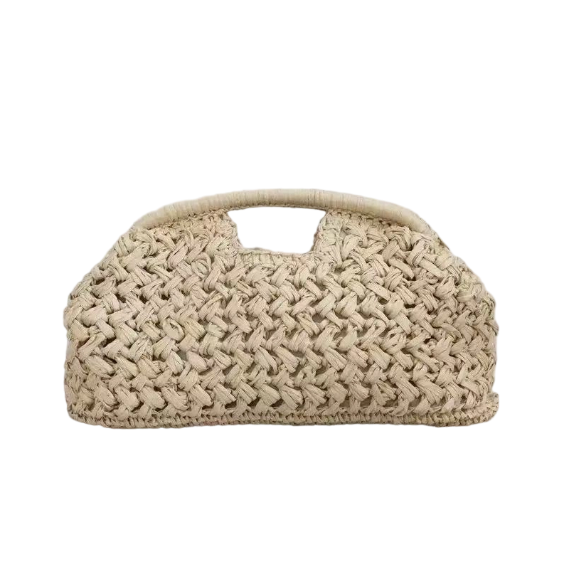 Handgeweven Stro Handtas met Gevlochten Design-10