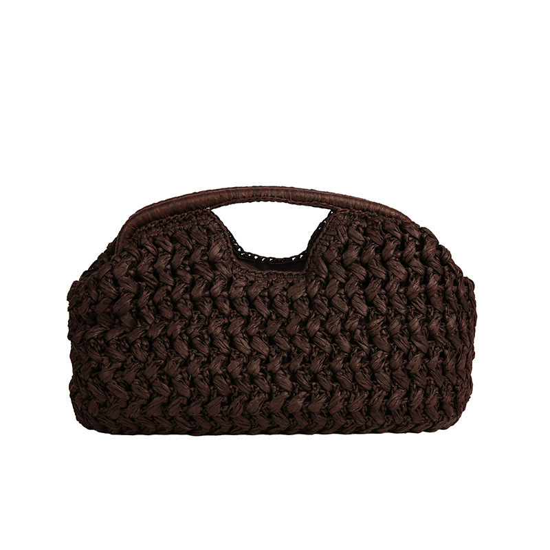 Handgeweven Stro Handtas met Gevlochten Design-8