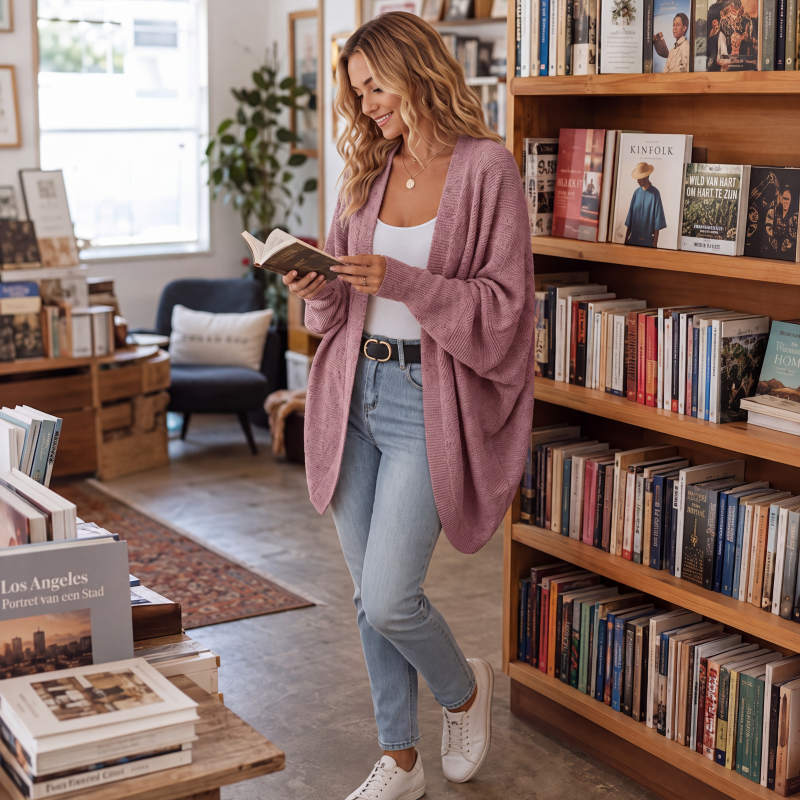 Casual Gebreid Vest met Open Voorzijde en Relaxte Pasvorm-6