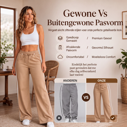 Sportieve High-Waist Broek met Wijde Pijpen