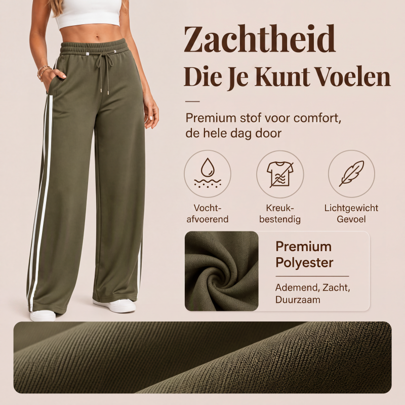 Sportieve High-Waist Broek met Wijde Pijpen-2
