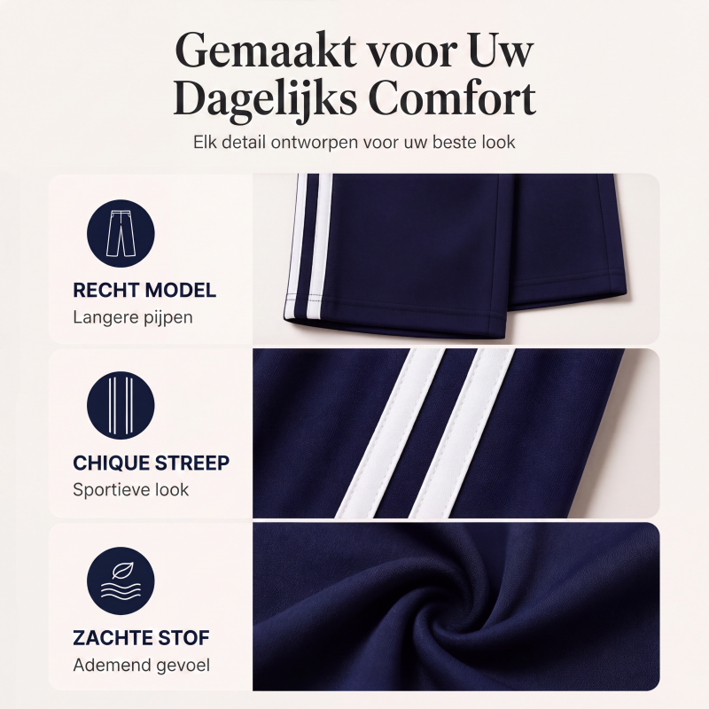 Sportieve High-Waist Broek met Wijde Pijpen-3