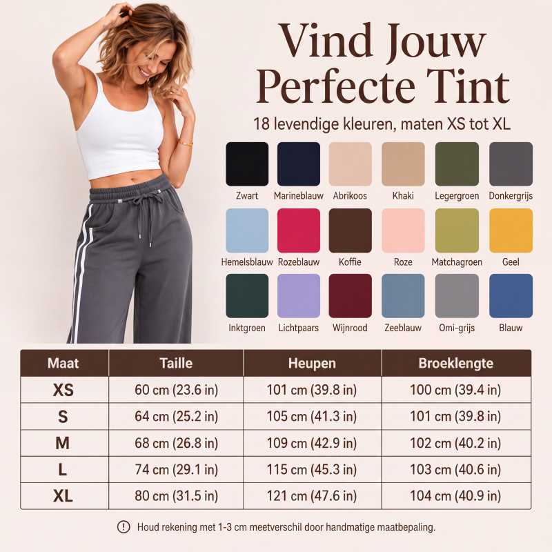 Sportieve High-Waist Broek met Wijde Pijpen-5