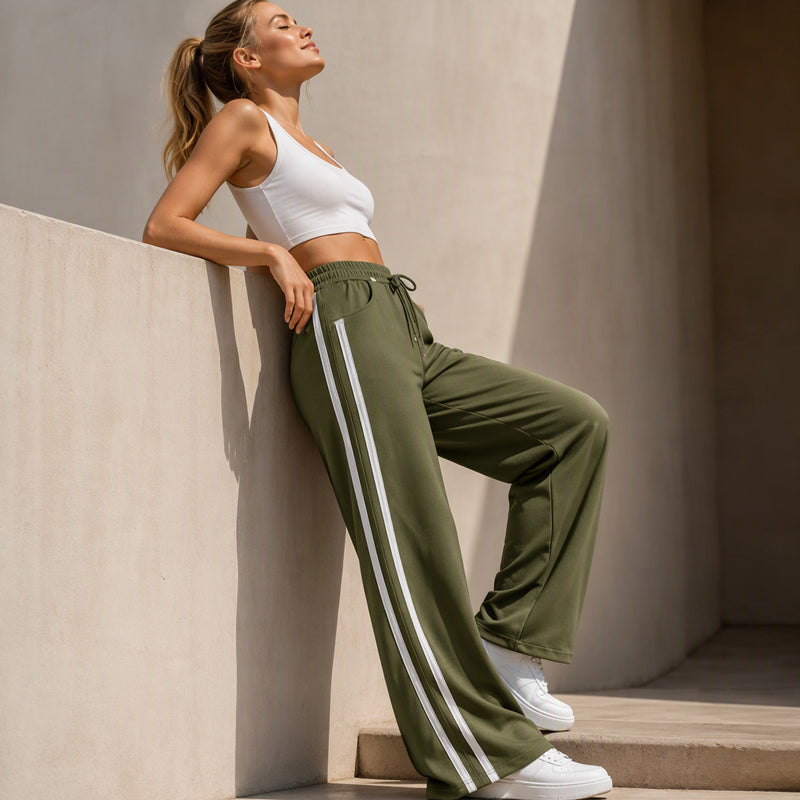 Sportieve High-Waist Broek met Wijde Pijpen-7