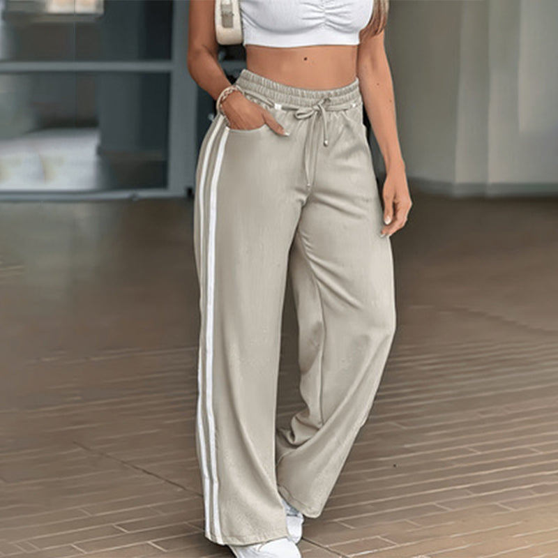 Sportieve High-Waist Broek met Wijde Pijpen-11