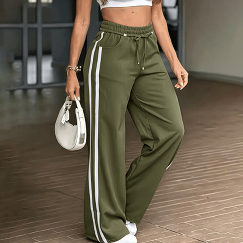 Sportieve High-Waist Broek met Wijde Pijpen-13