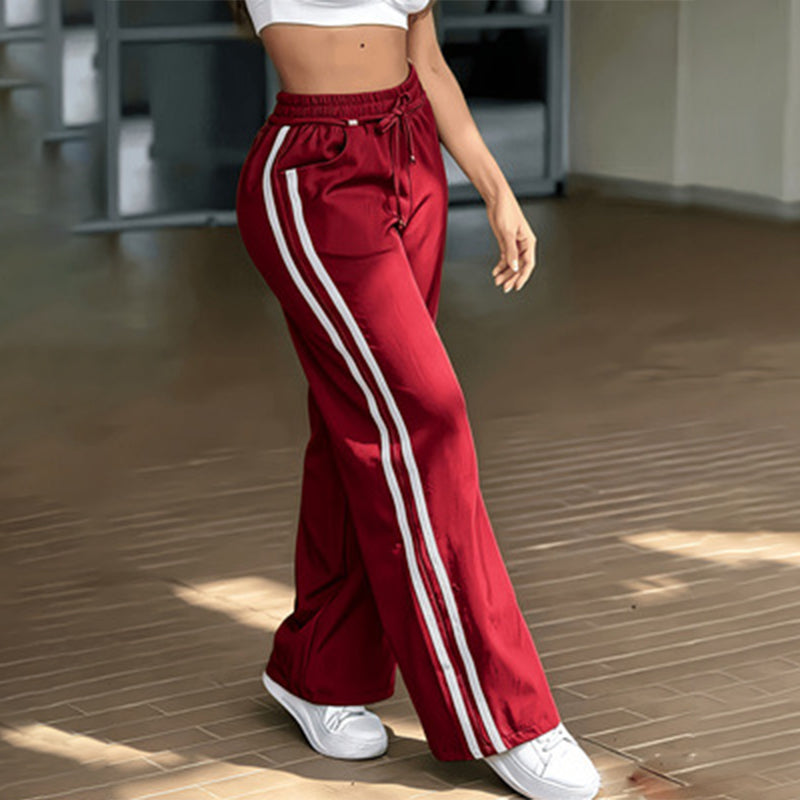 Sportieve High-Waist Broek met Wijde Pijpen-20