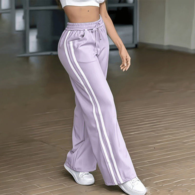 Sportieve High-Waist Broek met Wijde Pijpen-21