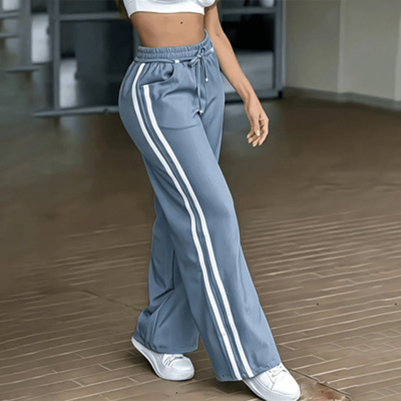 Sportieve High-Waist Broek met Wijde Pijpen-22