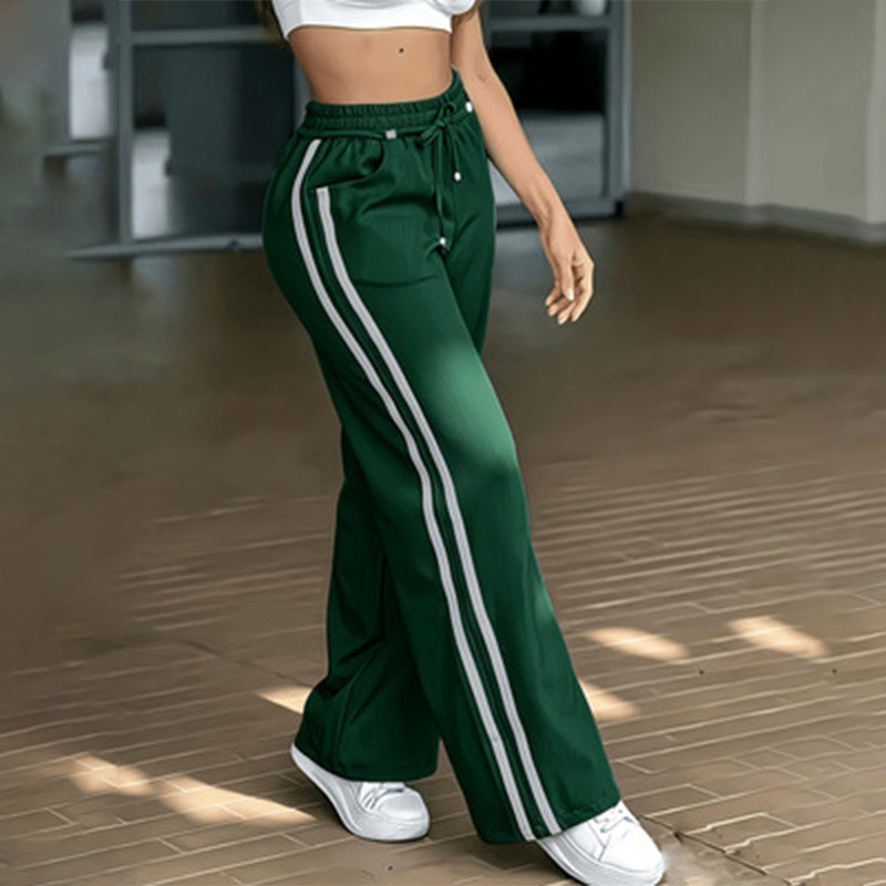 Sportieve High-Waist Broek met Wijde Pijpen-25