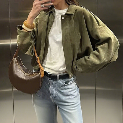 Oversized Suède-Look Bomberjack