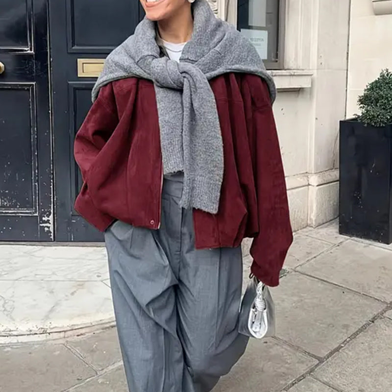 Oversized Suède-Look Bomberjack-3