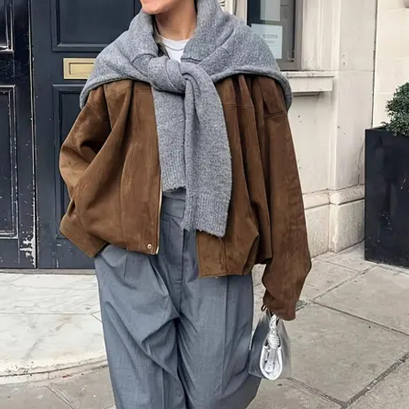 Oversized Suède-Look Bomberjack-4